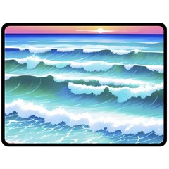 Ocean Sea Waves Beach Fleece Blanket (Large)