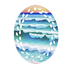 Ocean Sea Waves Beach Ornament (oval Filigree)