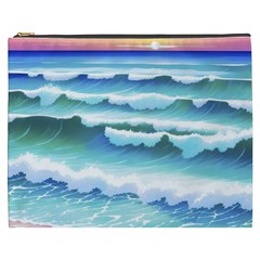 Ocean Sea Waves Beach Cosmetic Bag (xxxl) by Simbadda