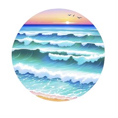 Ocean Sea Waves Beach Mini Round Pill Box (Pack of 3)