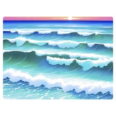 Ocean Sea Waves Beach Premium Plush Fleece Blanket (extra Small) by Simbadda