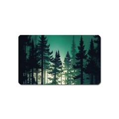 Magic Pine Forest Night Landscape Magnet (name Card) by Simbadda