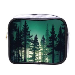 Magic Pine Forest Night Landscape Mini Toiletries Bag (one Side) by Simbadda