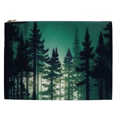 Magic Pine Forest Night Landscape Cosmetic Bag (xxl) by Simbadda