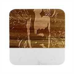 Festive Freak Marble Wood Coaster (square) by MRNStudios