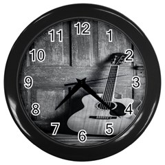Acoustic Guitar Wall Clock (black)