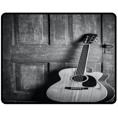Acoustic Guitar Two Sides Fleece Blanket (medium) by artworkshop