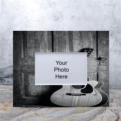 Acoustic Guitar White Tabletop Photo Frame 4 x6  by artworkshop