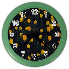 Bloomed Yellow Petaled Flower Plants Color Wall Clock by artworkshop