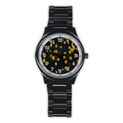 Bloomed Yellow Petaled Flower Plants Stainless Steel Round Watch by artworkshop