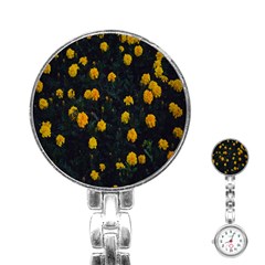 Bloomed Yellow Petaled Flower Plants Stainless Steel Nurses Watch by artworkshop