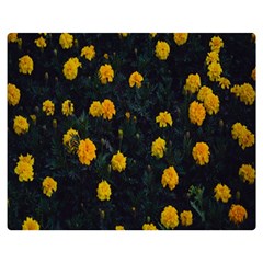 Bloomed Yellow Petaled Flower Plants Premium Plush Fleece Blanket (medium)