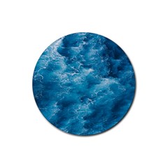 Blue Water Speech Therapy Rubber Round Coaster (4 Pack)
