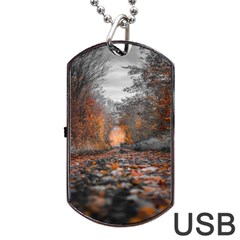 Breathe In Nature Background Dog Tag USB Flash (One Side)