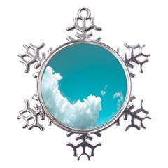 Clouds Hd Wallpaper Metal Large Snowflake Ornament by artworkshop