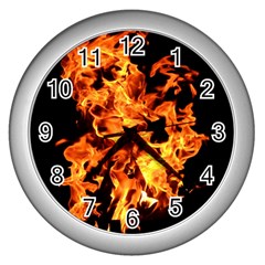 Live Coals Wall Clock (silver) by artworkshop