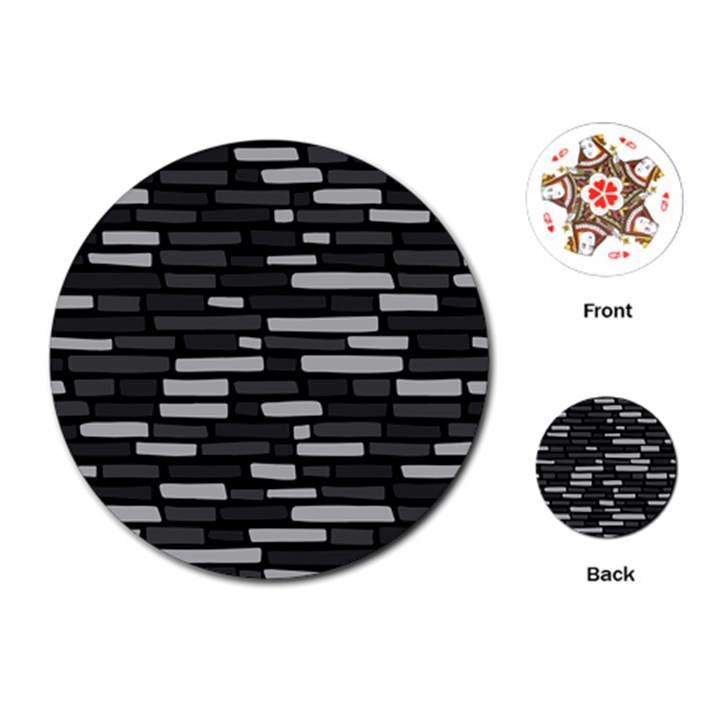 Black and grey Wall Playing Cards Single Design (Round)