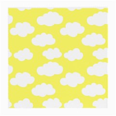 Cute Yellow White Clouds Medium Glasses Cloth (2 Sides) by ConteMonfrey