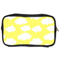 Cute Yellow White Clouds Toiletries Bag (one Side) by ConteMonfrey