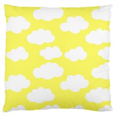 Cute Yellow White Clouds Large Cushion Case (two Sides) by ConteMonfrey