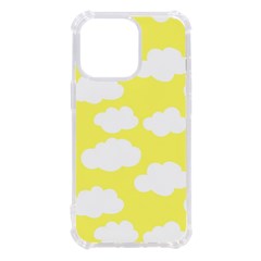 Cute Yellow White Clouds Iphone 13 Pro Tpu Uv Print Case by ConteMonfrey