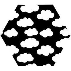 Bw Clouds Wooden Puzzle Hexagon by ConteMonfrey