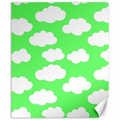 Green And White Cute Clouds  Canvas 8  X 10  by ConteMonfrey