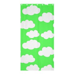 Green And White Cute Clouds  Shower Curtain 36  X 72  (stall)  by ConteMonfrey