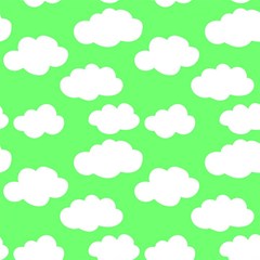 Green And White Cute Clouds  Play Mat (rectangle) by ConteMonfrey