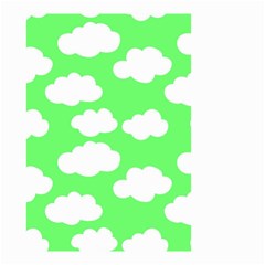 Green And White Cute Clouds  Small Garden Flag (two Sides) by ConteMonfrey