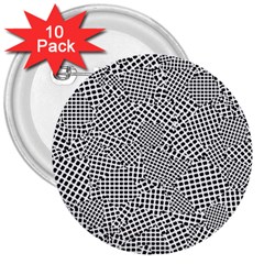 Geometric Noir Pattern 3  Buttons (10 Pack)  by dflcprintsclothing
