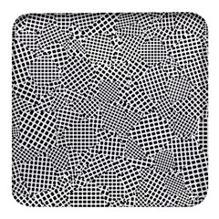 Geometric Noir Pattern Square Glass Fridge Magnet (4 Pack) by dflcprintsclothing