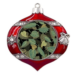 Autumn Fallen Leaves Dried Leaves Metal Snowflake And Bell Red Ornament