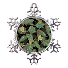 Autumn Fallen Leaves Dried Leaves Metal Large Snowflake Ornament