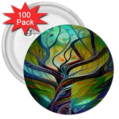 Tree Magical Colorful Abstract Metaphysical 3  Buttons (100 Pack)  by Simbadda