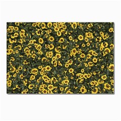 Sunflowers Yellow Flowers Flowers Digital Drawing Postcard 4 x 6  (pkg Of 10) by Simbadda