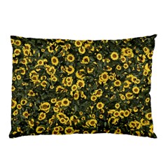 Sunflowers Yellow Flowers Flowers Digital Drawing Pillow Case (two Sides) by Simbadda