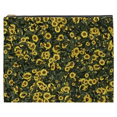 Sunflowers Yellow Flowers Flowers Digital Drawing Cosmetic Bag (xxxl) by Simbadda