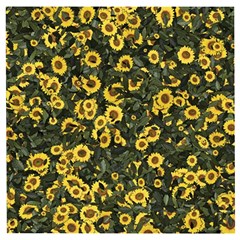 Sunflowers Yellow Flowers Flowers Digital Drawing Wooden Puzzle Square by Simbadda