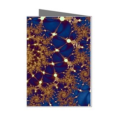 Fractal Spiral Art Pattern Blue Design Mini Greeting Cards (pkg Of 8) by Simbadda