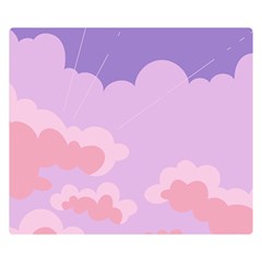 Sky Nature Sunset Clouds Space Fantasy Sunrise Premium Plush Fleece Blanket (small) by Simbadda