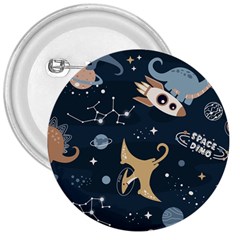 Space Theme Art Pattern Design Wallpaper 3  Buttons by Simbadda