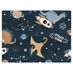 Space Theme Art Pattern Design Wallpaper Premium Plush Fleece Blanket (extra Small) by Simbadda