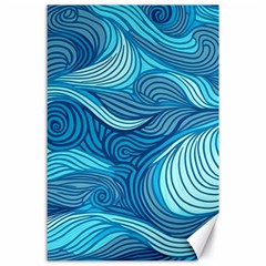 Ocean Waves Sea Abstract Pattern Water Blue Canvas 24  X 36  by Simbadda