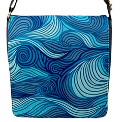 Ocean Waves Sea Abstract Pattern Water Blue Flap Closure Messenger Bag (s) by Simbadda