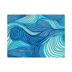 Ocean Waves Sea Abstract Pattern Water Blue Premium Plush Fleece Blanket (mini) by Simbadda