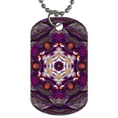 Rosette Kaleidoscope Mosaic Abstract Background Art Dog Tag (two Sides) by Simbadda