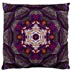 Rosette Kaleidoscope Mosaic Abstract Background Art Large Premium Plush Fleece Cushion Case (two Sides) by Simbadda