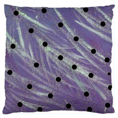 Hand Painted Branches With Collage Wood Bloom In Peace Large Premium Plush Fleece Cushion Case (one Side) by pepitasart