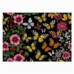 Flowers Butterfly Blooms Flowering Spring Large Glasses Cloth by Simbadda